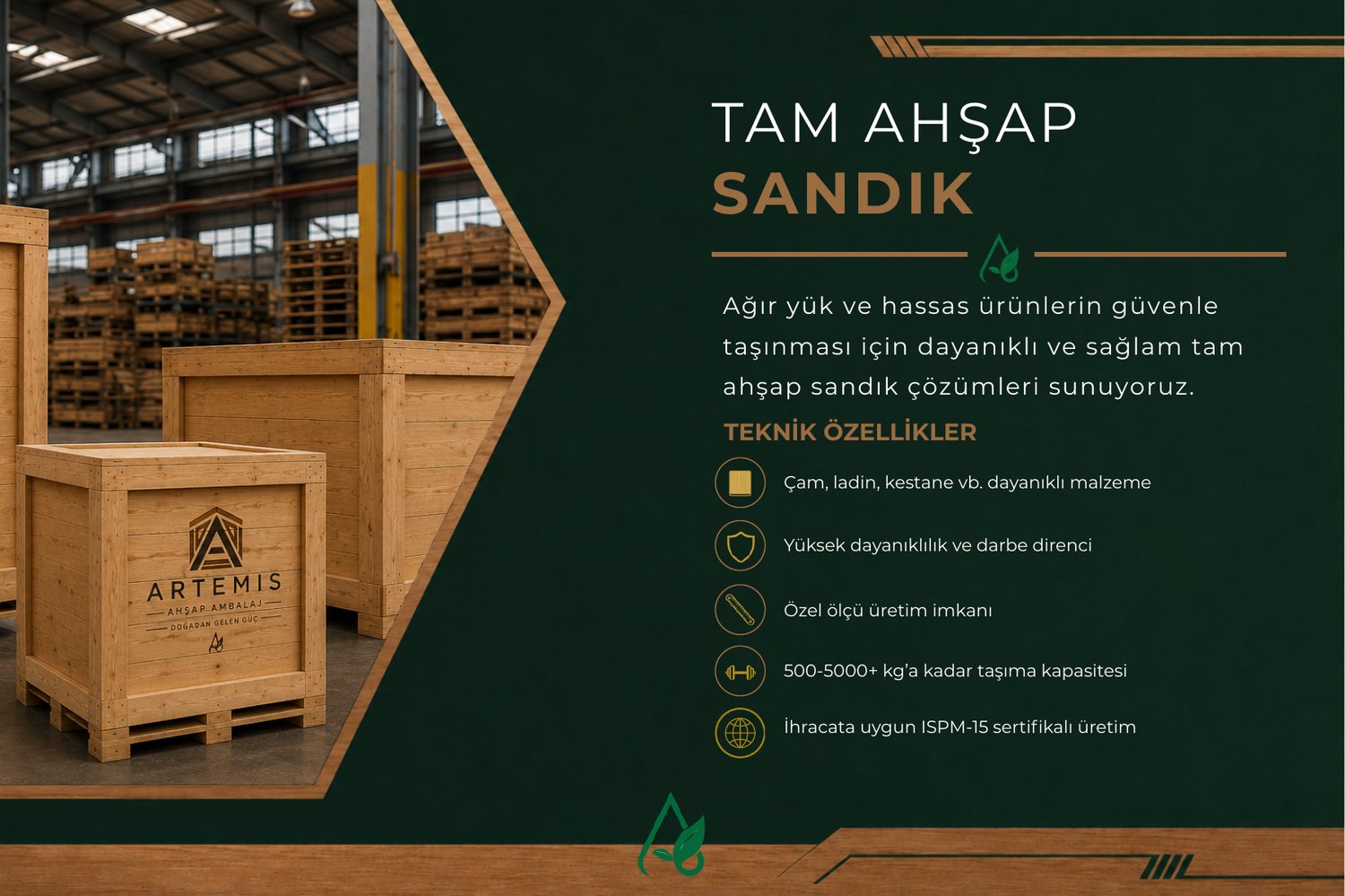 Tam ahşap sandık