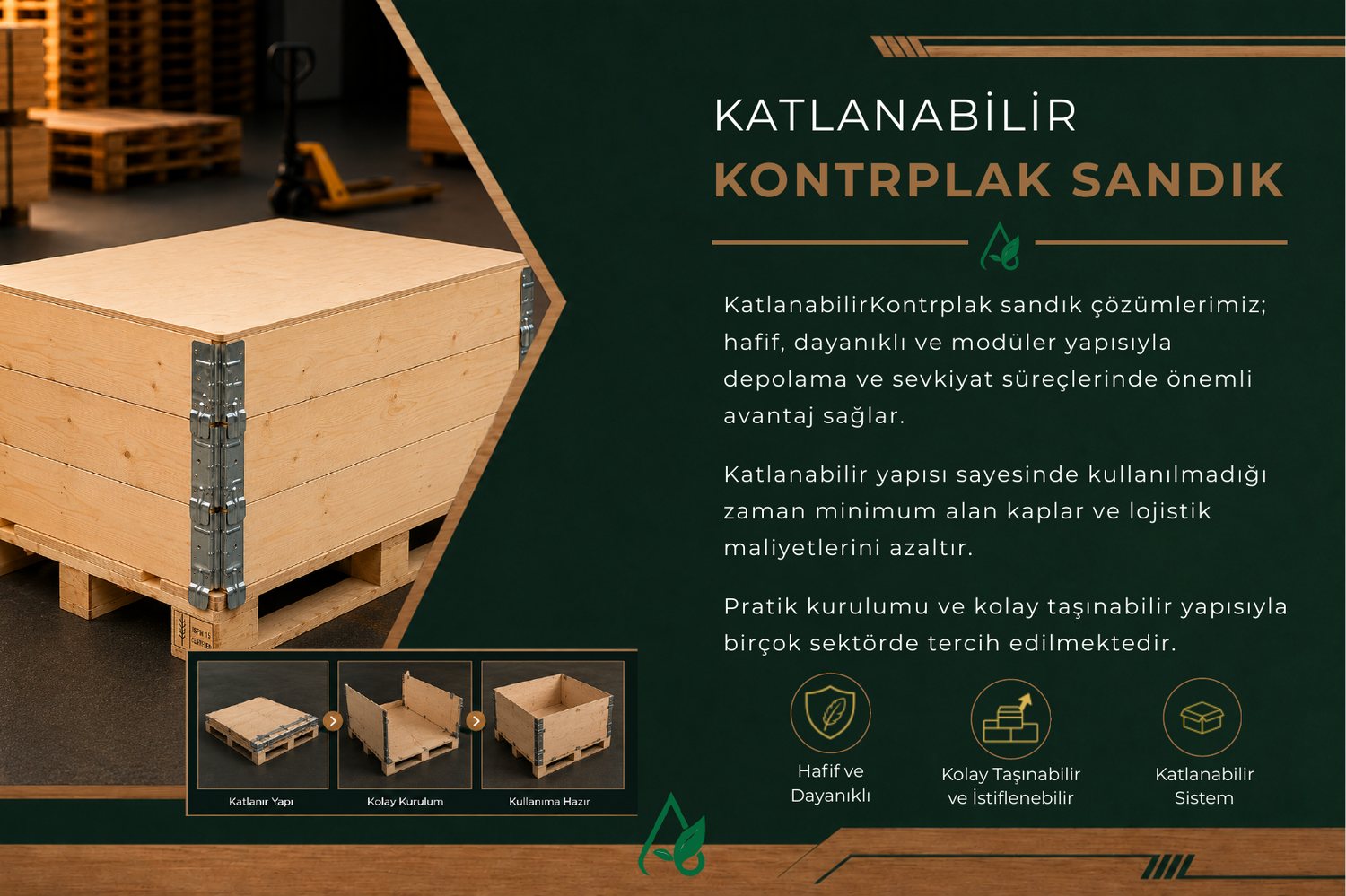 Katlanabilir kontrplak sandık